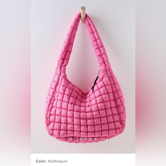 NWT FREE PEOPLE FP Movement Quilted Carryall Bubble Gum - Picture 2 of 9